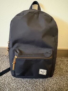 Herschel Supply Company Black Backpack with Tan Zip Pulls